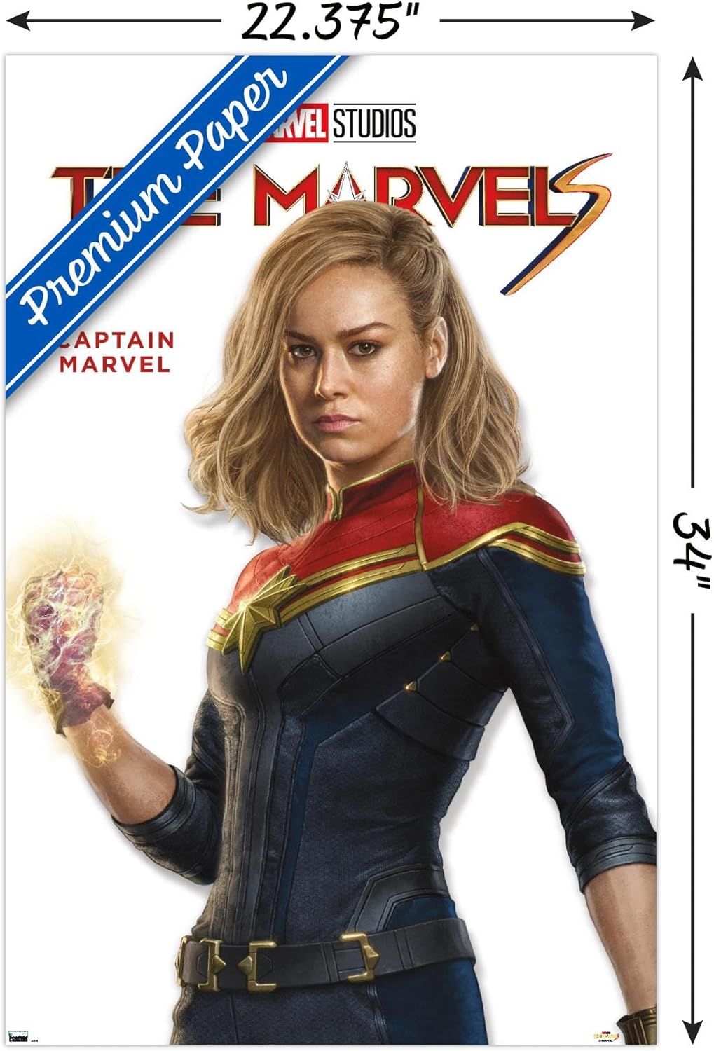 Trends International Marvel The Marvels – Póster de pared de la serie Capitán Marvel Feature Series, 22.37 x 34.00 pulgadas, paquete de póster y