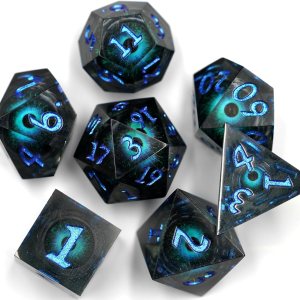 DND – Juego de dados Dungeons and Dragons, 7 piezas con núcleo líquido, dados de resina de borde afilado D&D Dungeons and Dragons con caja de DND – Juego de dados Dungeons and Dragons, 7 piezas con núcleo líquido, dados de resina de borde afilado D&D Dungeons and Dragons con caja de