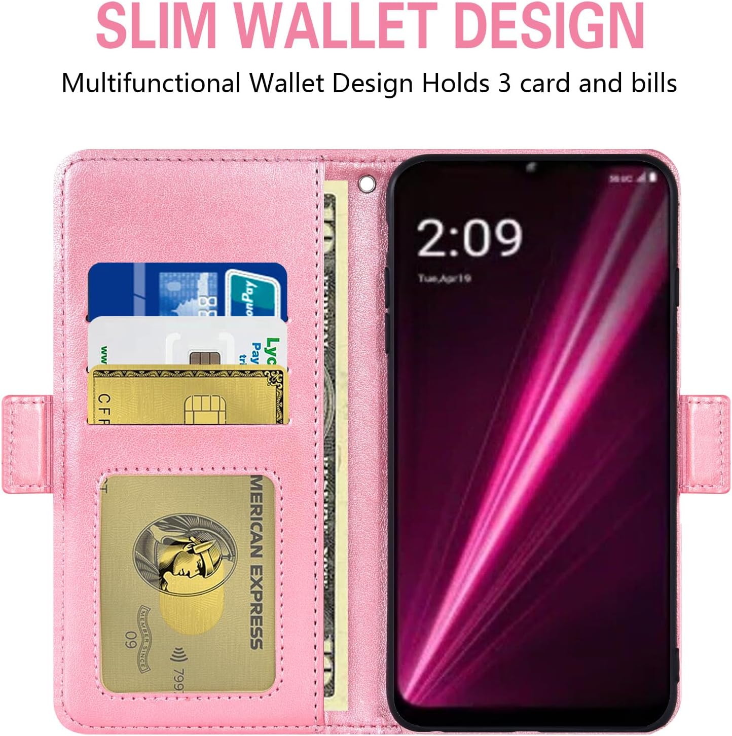 Asuwish Compatible con T-Mobile Revvl 6 5G 2022 – Funda tipo cartera de vidrio templado, protector de pantalla con tapa para Tmobile Revvl6 T Mobile