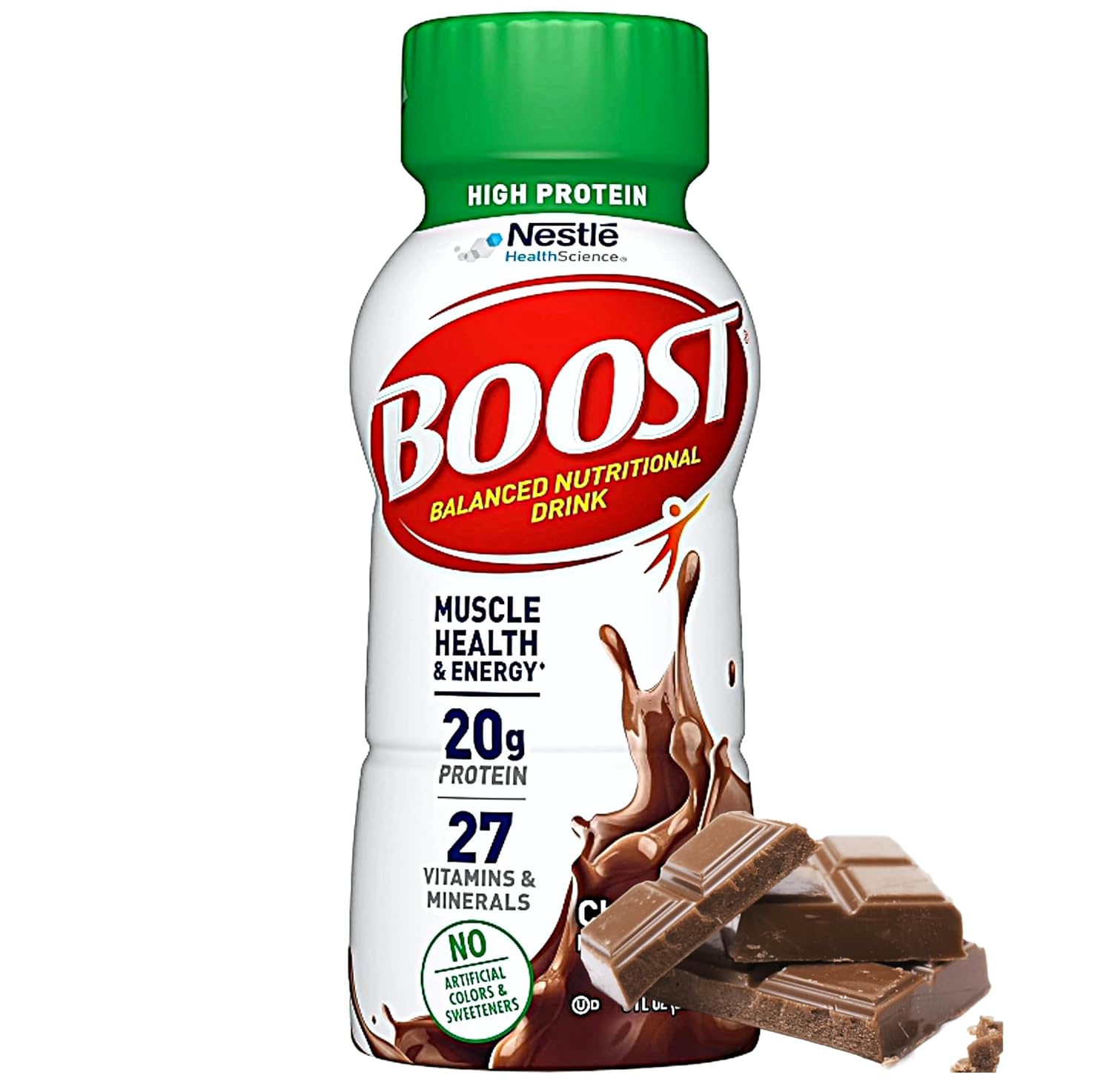 Boost Balanced – Variedad de batidos nutricionales  Alto en proteínas  Sabores de chocolate, fresa, vainilla  0.71 onzas de proteína, 27 vitaminas y