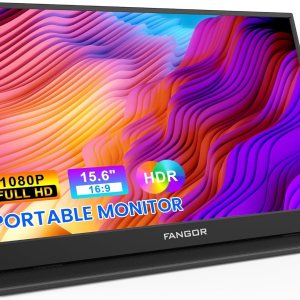 FANGOR Monitor portátil, monitor de viaje FHD 1080P de 15.6 pulgadas para laptop, pantalla ultra delgada HDR IPS para videojuegos, extensor de FANGOR Monitor portátil, monitor de viaje FHD 1080P de 15.6 pulgadas para laptop, pantalla ultra delgada HDR IPS para videojuegos, extensor de
