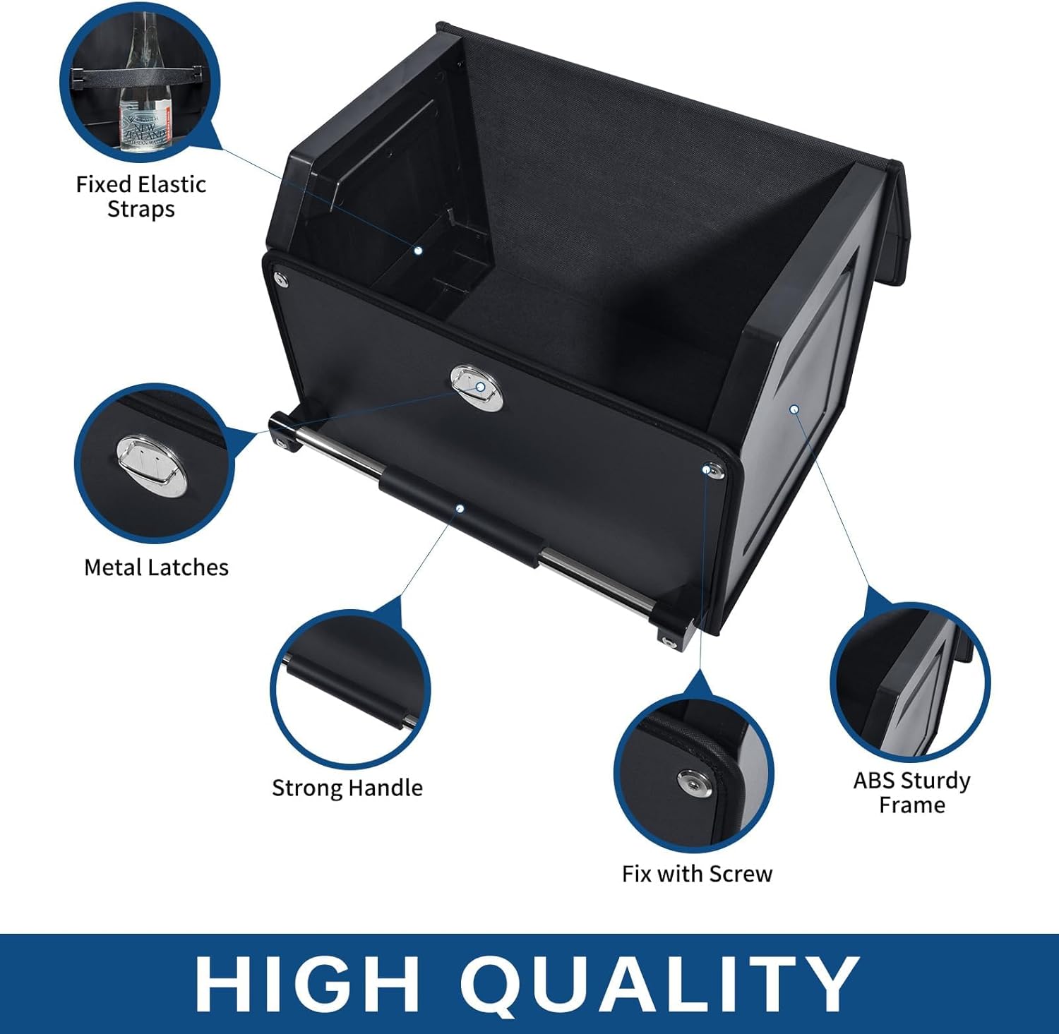 XCF Organizador de maletero de automóvil, organizador de maletero de cuero plegable duradero con tapa y asa resistente, organizadores portátiles de