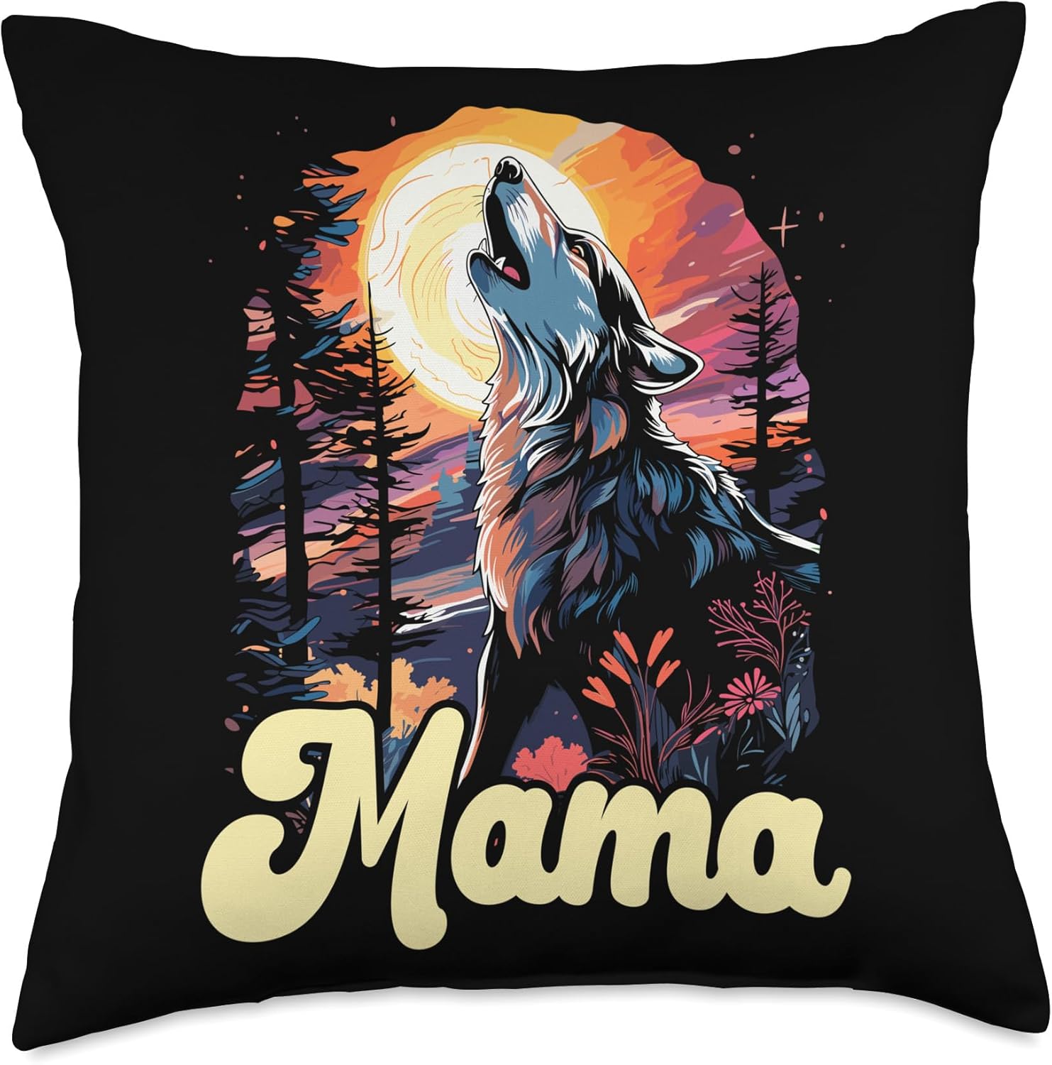 Fenrir Wolf Viking Norsemen SteMi Apparel Fenrir Viking Scandinavian Pride Norsemen Odins Wolf Throw Pillow, 18×18, Multicolor
