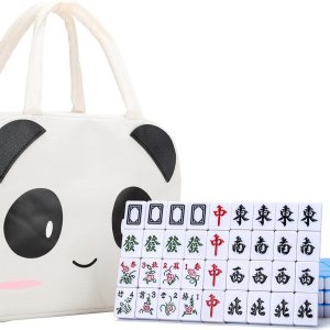 drizzle Juego de mahjong de 1.181 in azul 144 azulejos de tamaño mediano con bolsa de panda y bastidores Juego de mesa tradicional chino Fiesta drizzle Juego de mahjong de 1.181 in azul 144 azulejos de tamaño mediano con bolsa de panda y bastidores Juego de mesa tradicional chino Fiesta