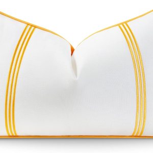 Hofdeco Premium Funda de almohada lumbar bordada para interiores y exteriores, solo 12 x 20 pulgadas, resistente al agua para patio trasero, sofá, Hofdeco Premium Funda de almohada lumbar bordada para interiores y exteriores, solo 12 x 20 pulgadas, resistente al agua para patio trasero, sofá,