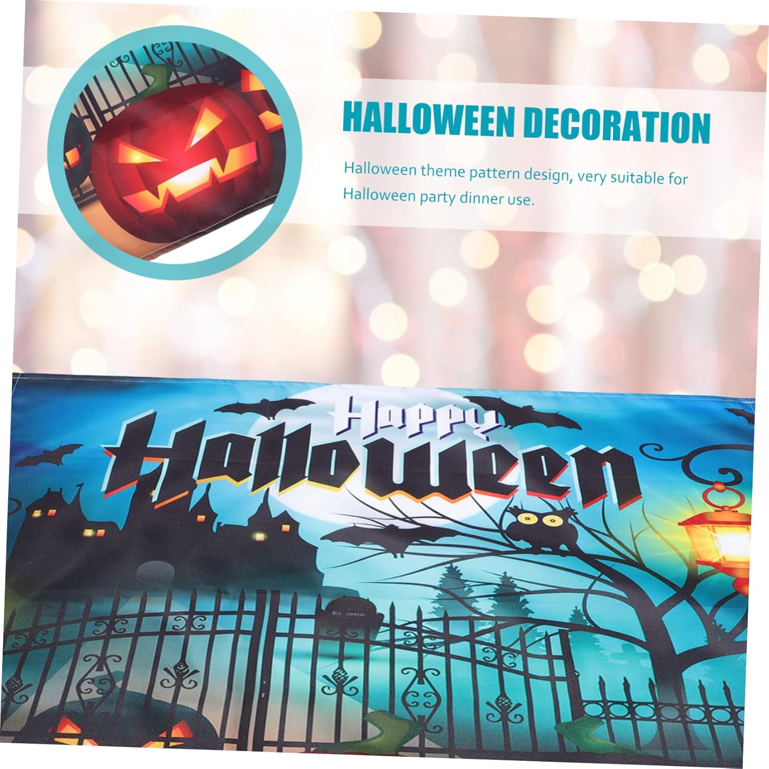 HOMSFOU Halloween Tablecloth Halloween Table Cover Table Runner Halloween Table Flag Ghost Festival Tablecloth Halloween Table Cloth Party Prop