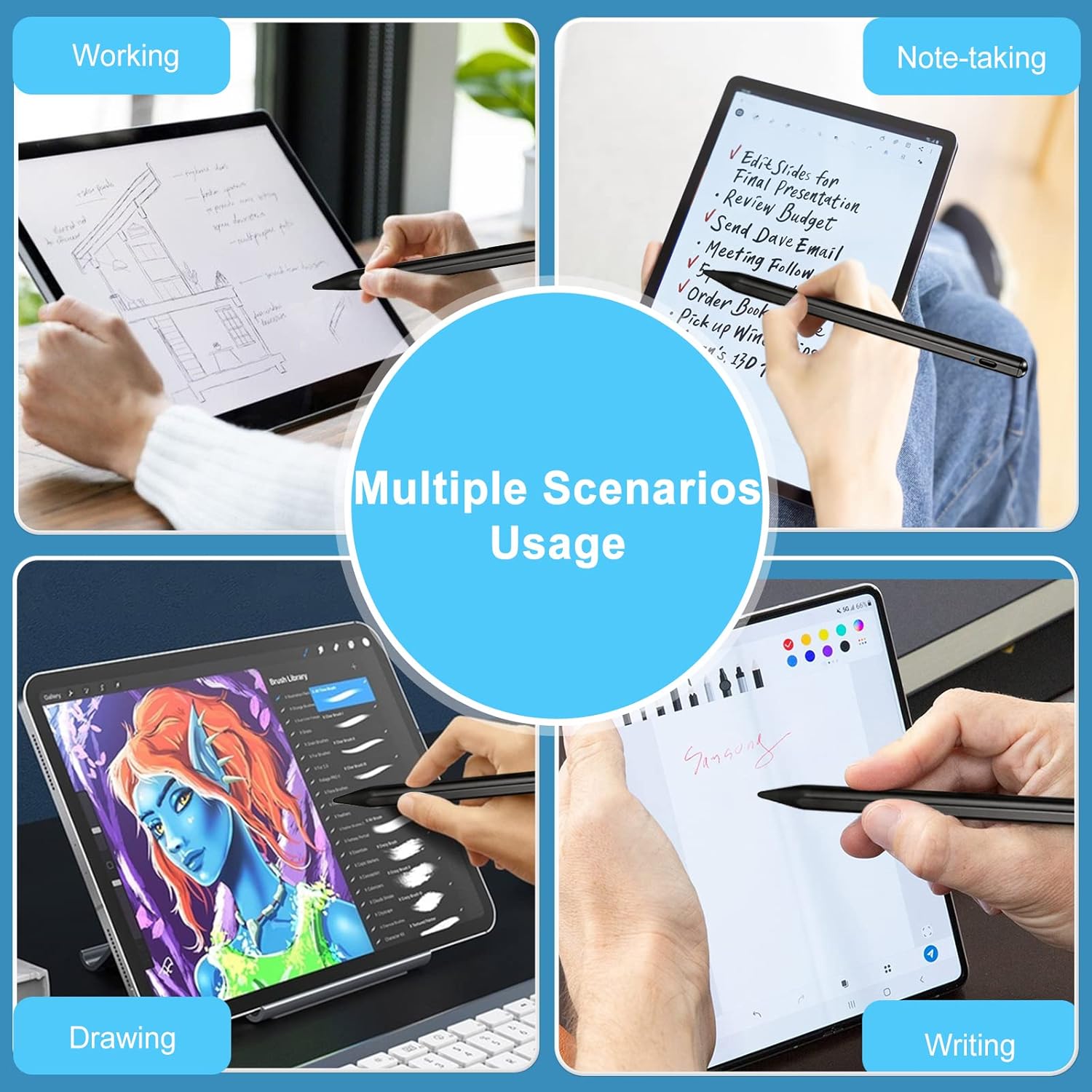 Lápiz óptico activo para Tienda Kindle Fire HD 8 Plus, punta de punta de plástico con lápiz de dibujo preciso y preciso compatible con Tienda Kindle