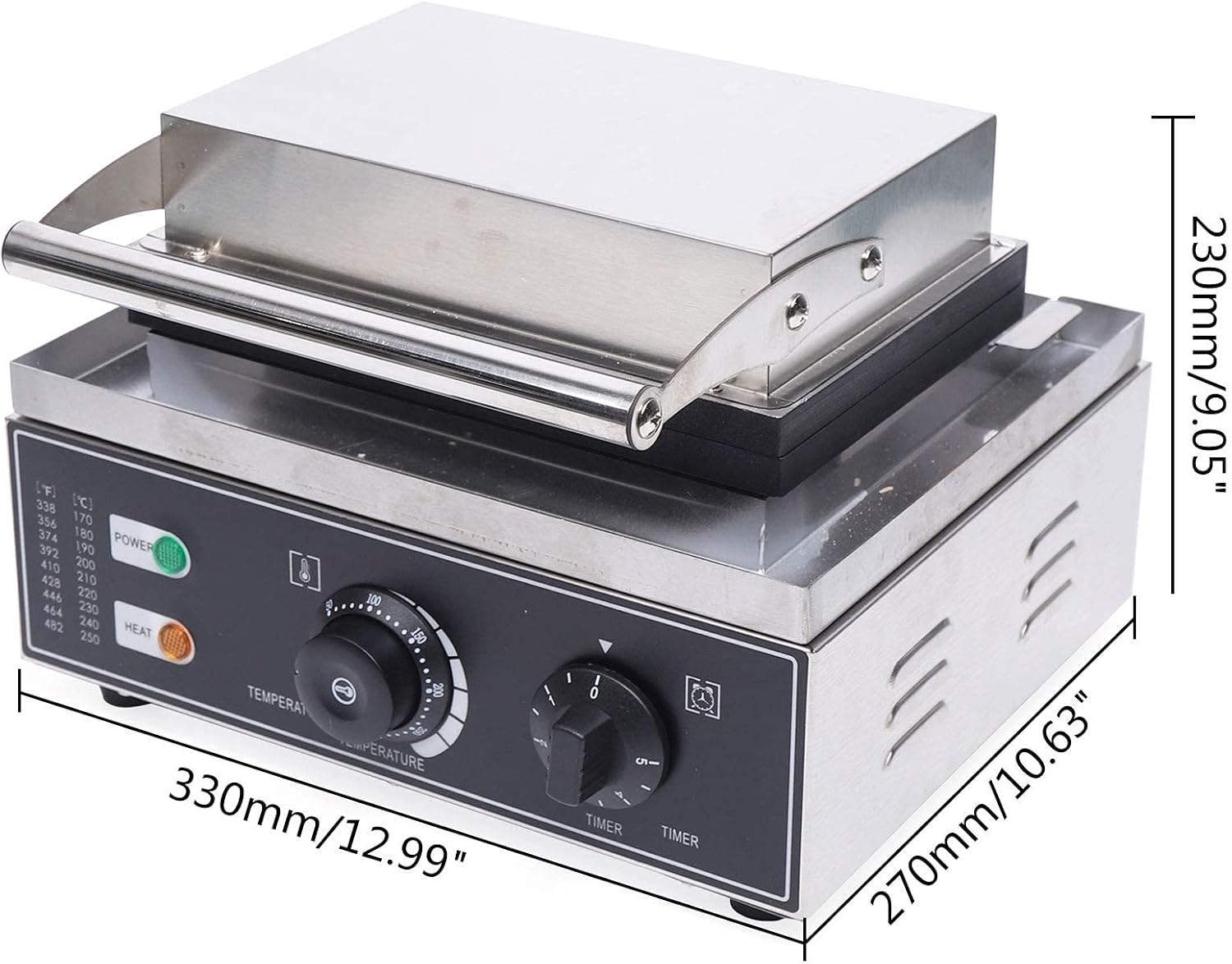 Máquina eléctrica comercial para hacer donas de gofres, temperatura de 122 a 572  para hacer donas antiadherentes de 110 V, temperatura de 122 a 572