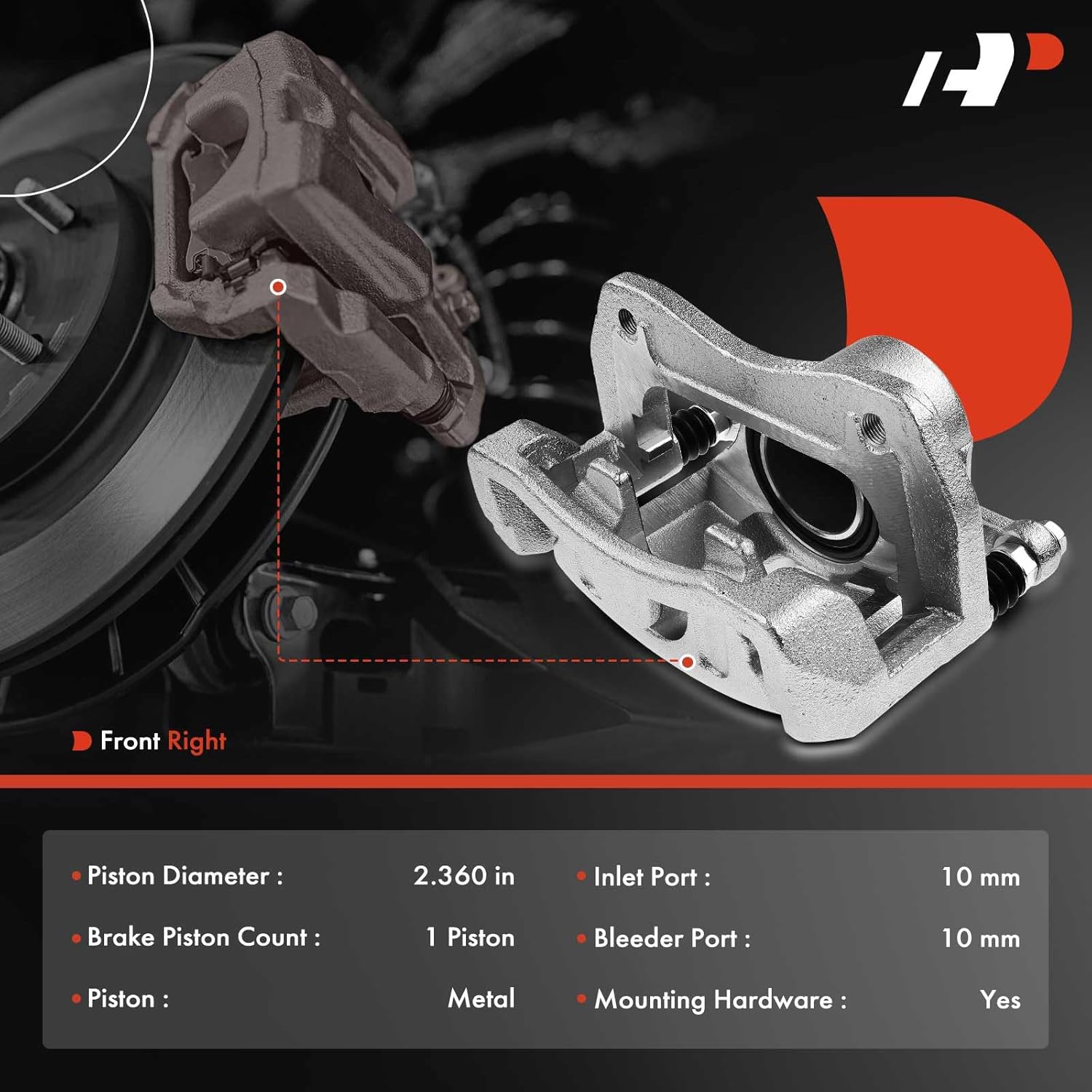 A-Premium Conjunto de pinza de freno de disco con soporte compatible con modelos Hyundai y Kia seleccionados – Tucson 2016-2021, Sportage 2017-2020,
