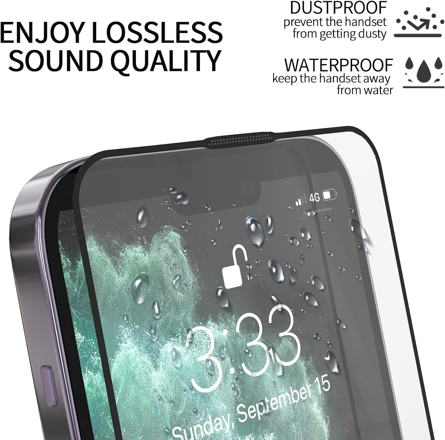 Paquete de 2 protectores de pantalla para iPhone 15 Pro de 6.1 pulgadas de vidrio templado fácil instalación, cobertura completa, antihuellas, a
