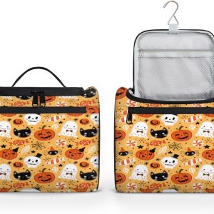 Art The Halloween Decor Toiletry Bag for Women Travel Makeup Organizer with Hanging Hook Traveling Cosmetic Bags for Toiletries Accessories Art The Halloween Decor Toiletry Bag for Women Travel Makeup Organizer with Hanging Hook Traveling Cosmetic Bags for Toiletries Accessories