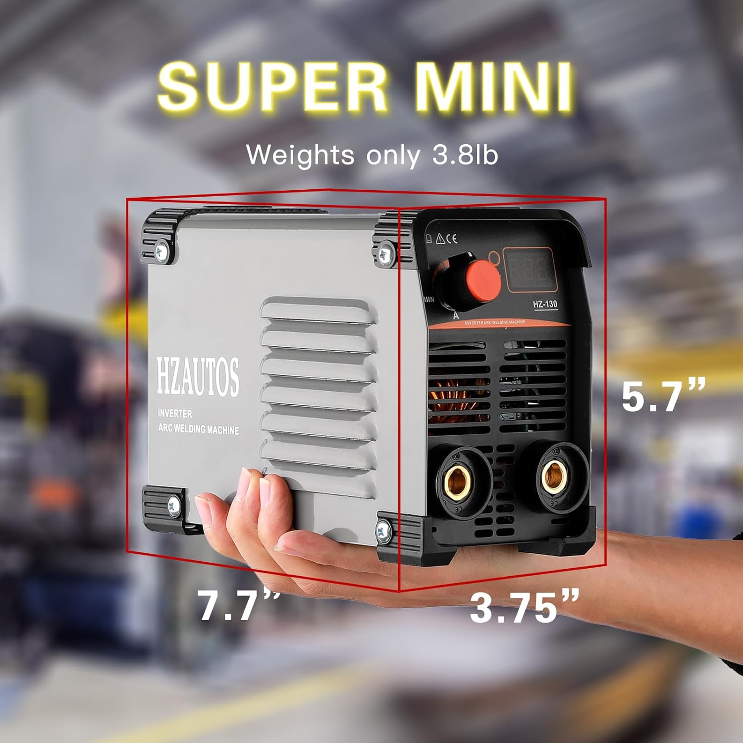 Mini máquina de soldadura  110V 130A ARC MMA soldador portátil con pantalla digital, inversor IGBT, soporte de electrodos y abrazadera de trabajo