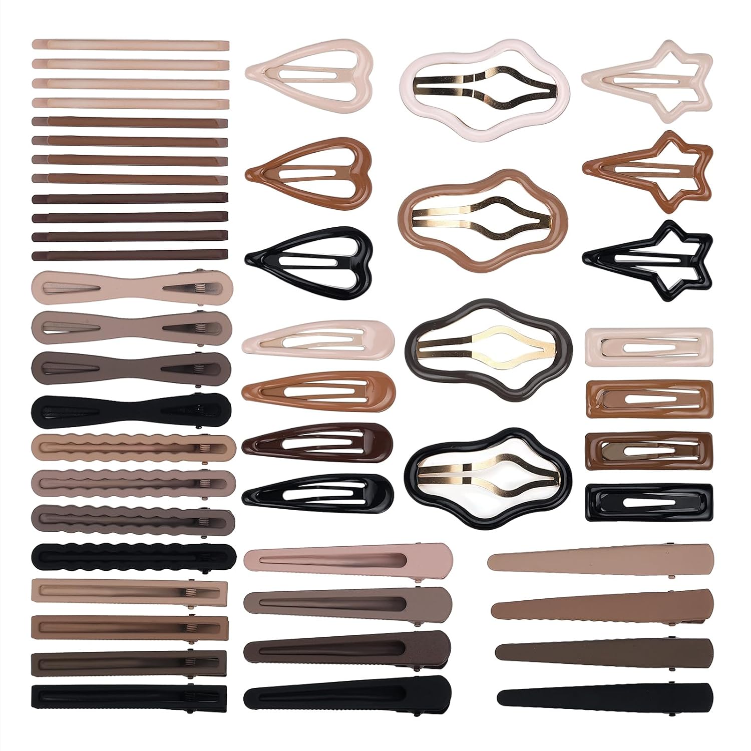 50 pinzas para el cabello para mujeres y niñas, pinzas de metal con pico de pato para el cabello, pasadores pequeños para cabello fino y fino,