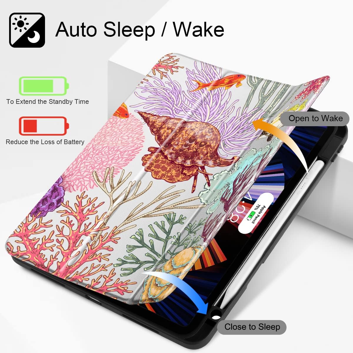 Tuiklol Funda para iPad Pro de 11 pulgadas M2 2022 Generación 4 – Soporte para lápiz integrado a prueba de golpes, carcasa trasera transparente