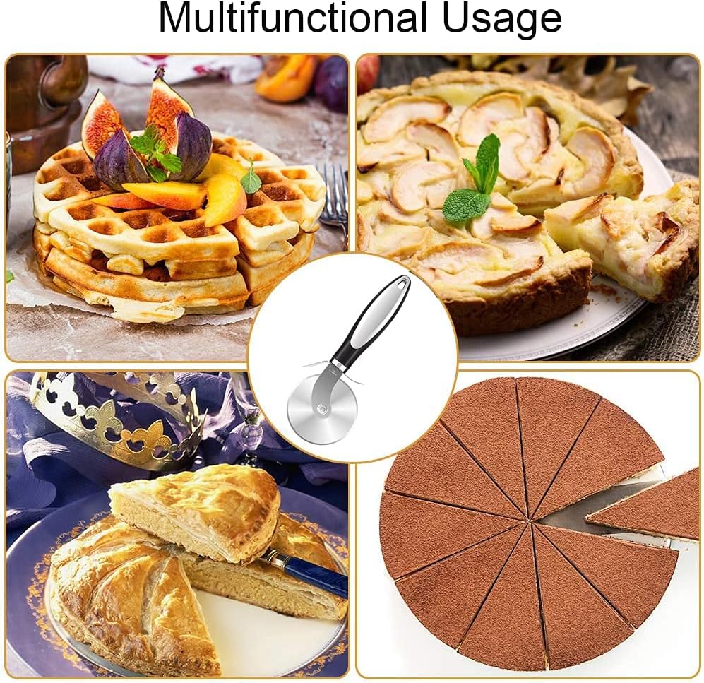 Cortador de pizza, rueda de corte de pizza, con mango ergonómico antideslizante y hoja afilada de acero inoxidable