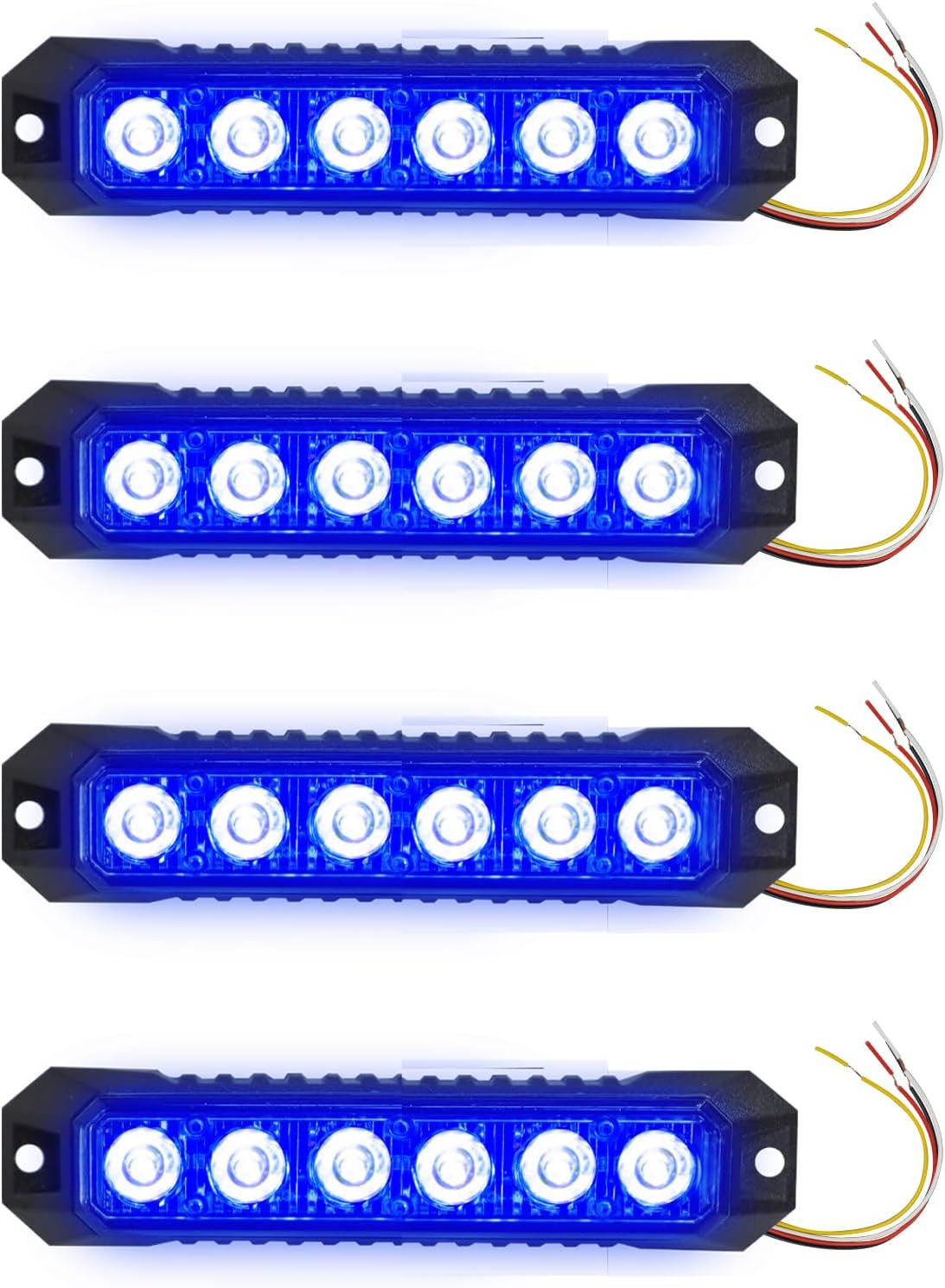 yuksood Luces estroboscópicas para camiones, luces de emergencia para vehículos, luces intermitentes de 6 LED, cabeza de luz de rejilla, para