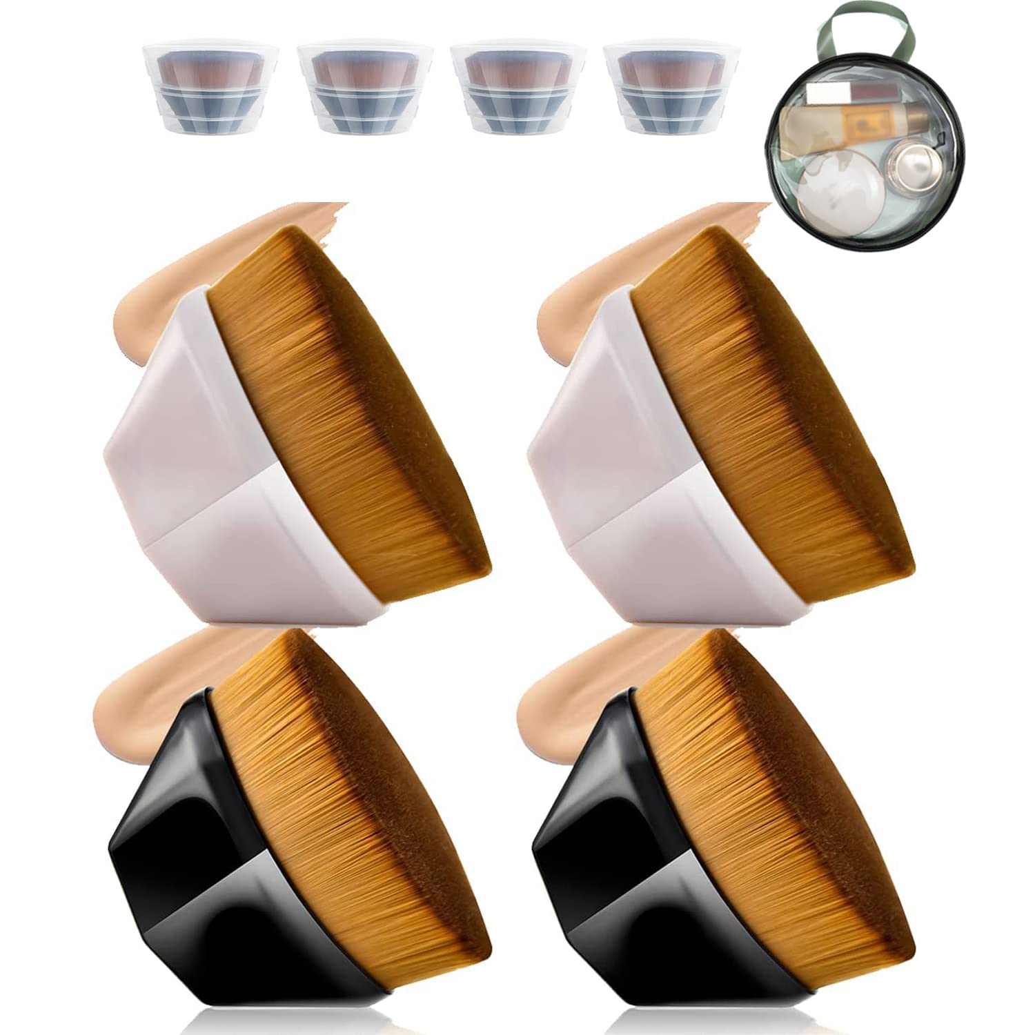 Cepillo de Maquillaje con Tapa Plana, Brochas de Maquillaje con Tapa Plana, Brochas de Maquillaje con Tapa Plana, Brochas de Maquillaje para Mezclar