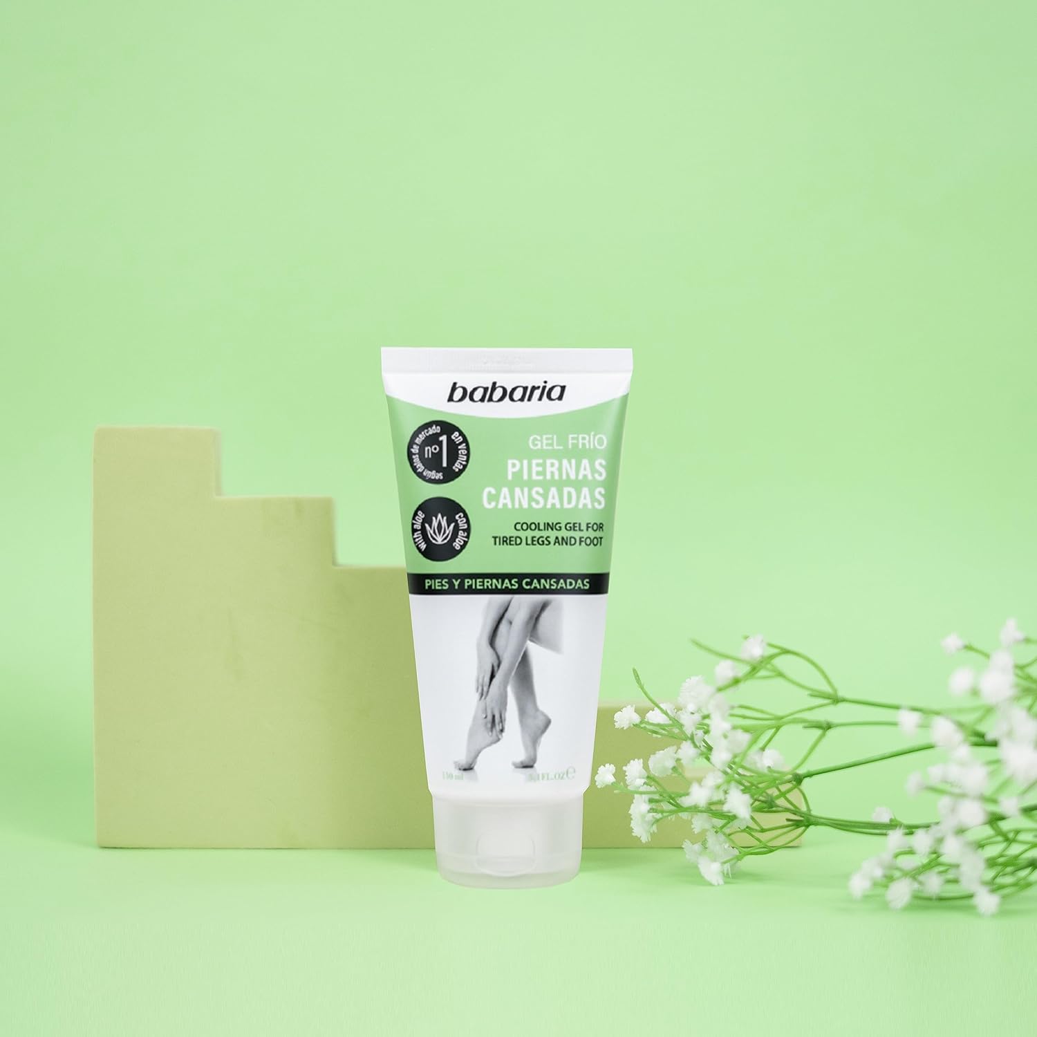 Babaria Gel refrescante para piernas y pies – Efecto calmante y suavizante – Proporciona propiedades regeneradoras y calmantes – Infundido con