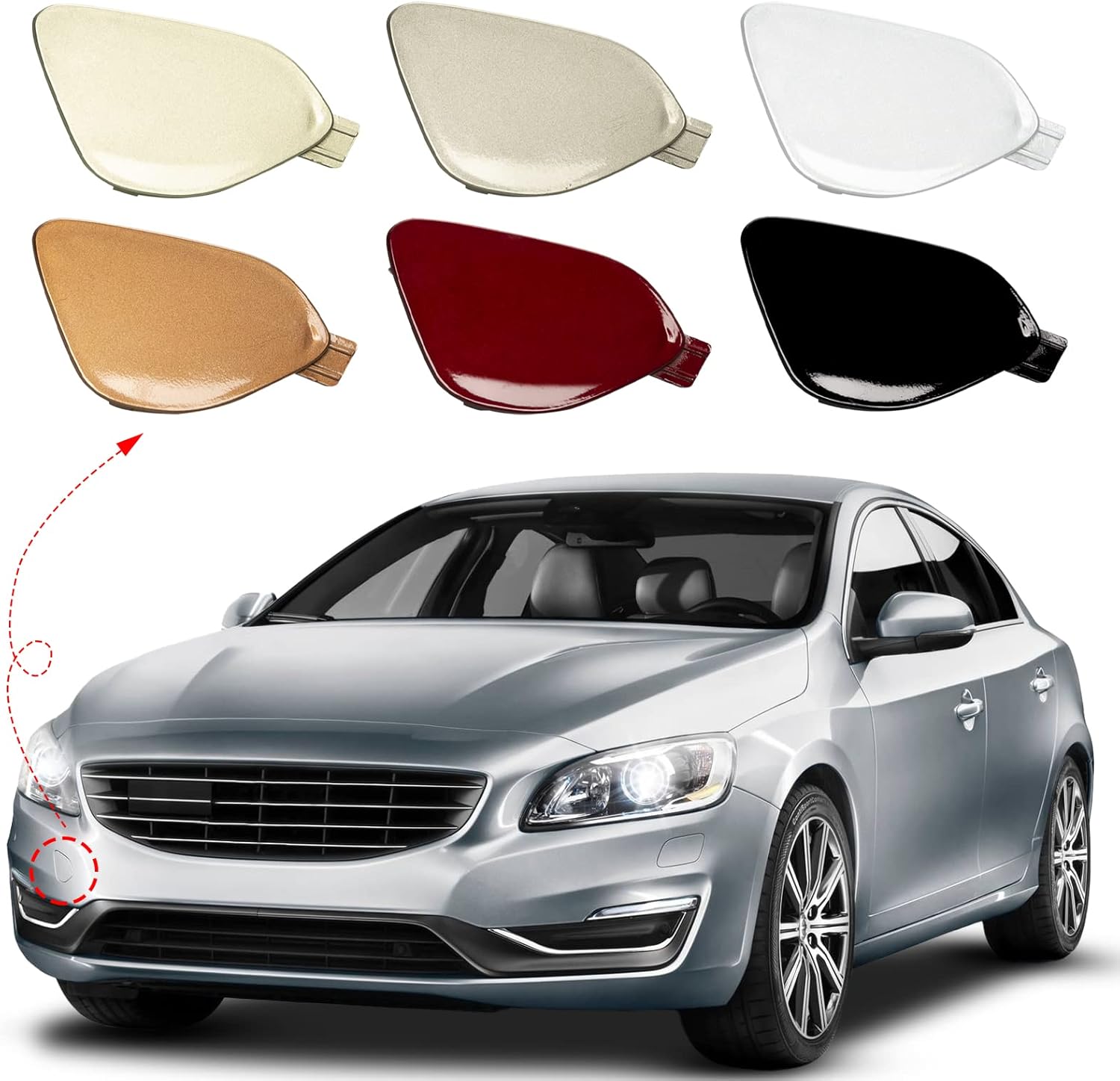 Cubierta de gancho de remolque para parachoques delantero, tapa de ojo de remolque para Volvo S60 S60L V60 2014 2015 2016 2017 2018 39820294