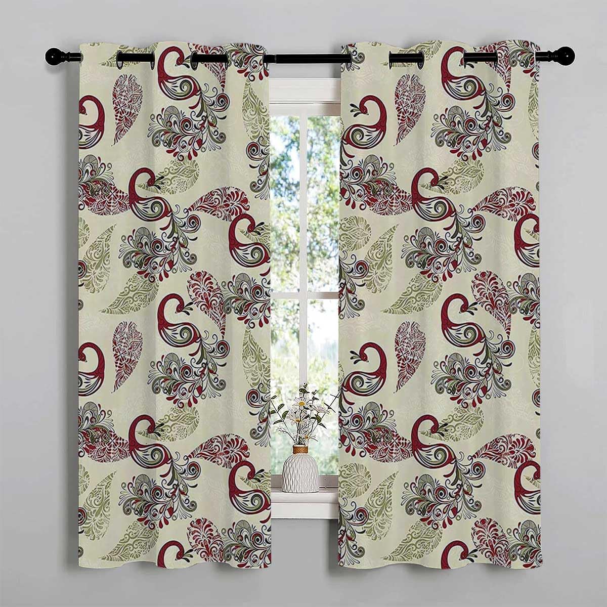 Cortina opaca para Habitacion Pavo Real Decoracion con ojales para puerta corta de armario Alternativas Pared Cortina 72 pulgadas de ancho por 85
