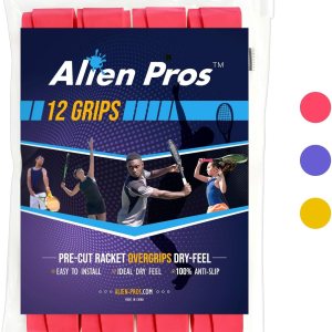 Alien Pros – Cinta de agarre para raqueta de tenis (6, 12 o 60 agarres), agarre de tenis precortado y con sensación seca, cinta de agarre para Alien Pros – Cinta de agarre para raqueta de tenis (6, 12 o 60 agarres), agarre de tenis precortado y con sensación seca, cinta de agarre para