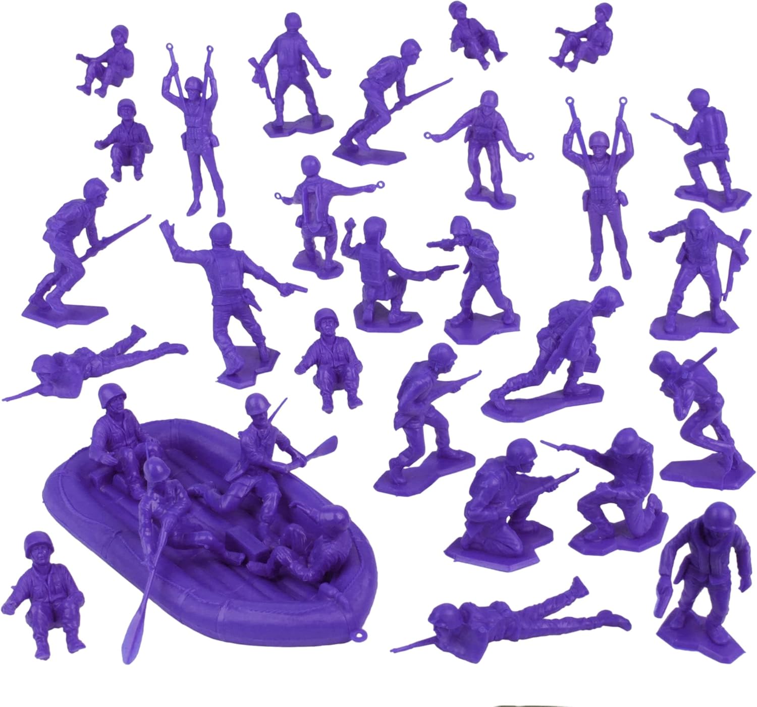 BMC Marx Plastic Army Men US Soldiers – 31 figuras moradas de la Segunda Guerra Mundial – Fabricado en Estados Unidos