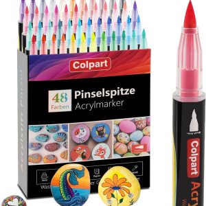 Rotuladores de pintura acrílica con punta de pincel, 48 colores, marcadores de pintura acrílica, caligrafía, rotuladores artísticos para letras, Rotuladores de pintura acrílica con punta de pincel, 48 colores, marcadores de pintura acrílica, caligrafía, rotuladores artísticos para letras,