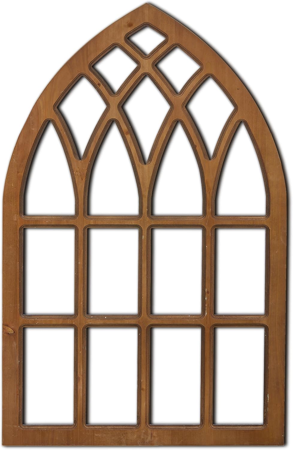 Sintosin Marcos de ventana de granja para decoración de pared de sala de estar de 20 x 32 pulgadas, marco de ventana de madera rústica arqueada