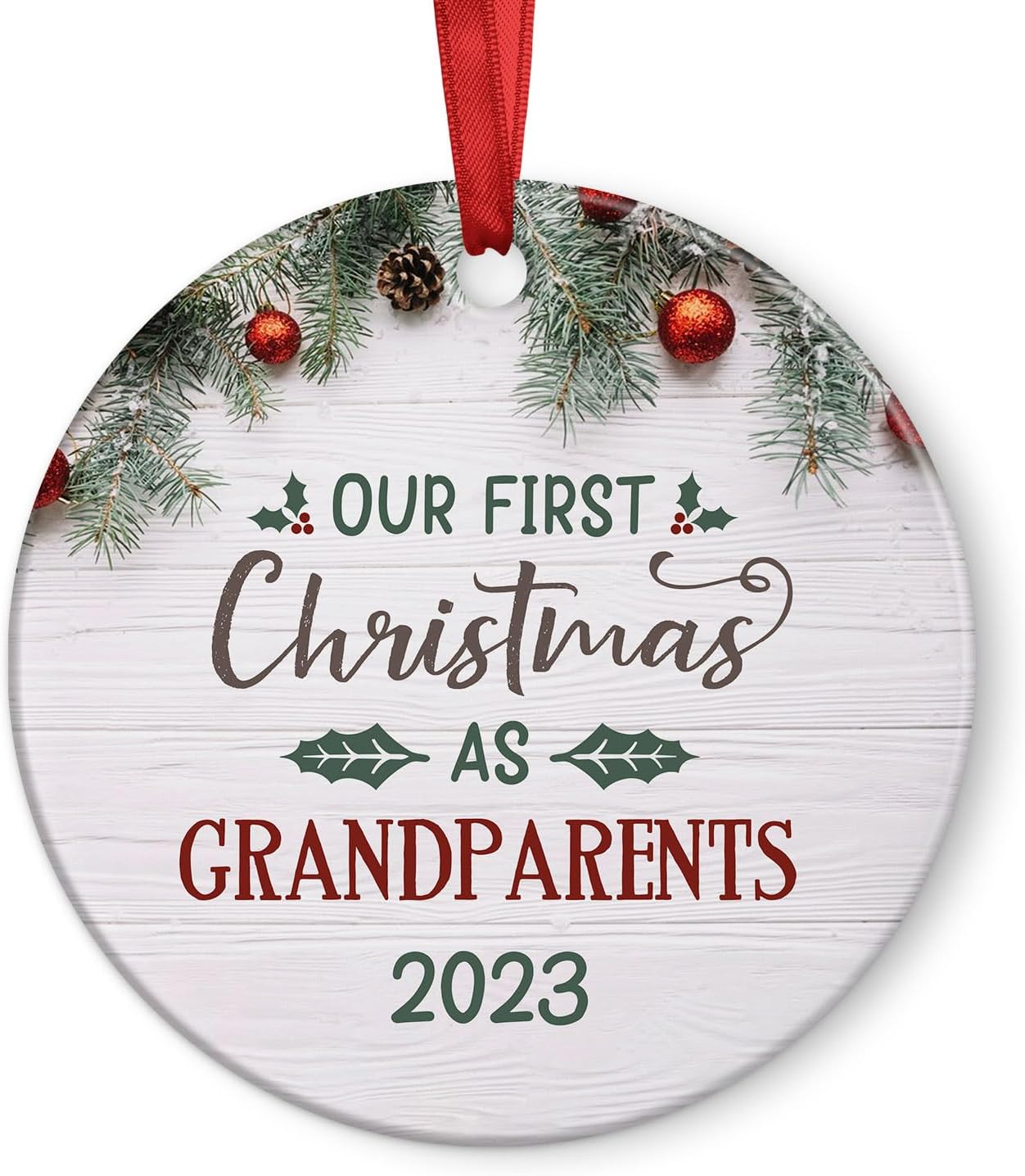 Adorno de Our First Christmas As Grandparents 2023, para abuelos, abuelos, abuelos, regalos para abuelos por primera vez, regalo para abuelos por