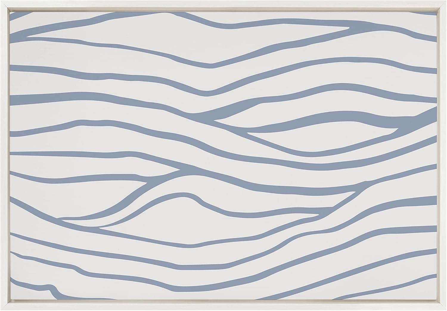Kate and Laurel Sylvie – Lienzo enmarcado abstracto de ondas costeras y elegantes de The Creative Bunch Studio, 23 x 33 pulgadas, blanco, azul con