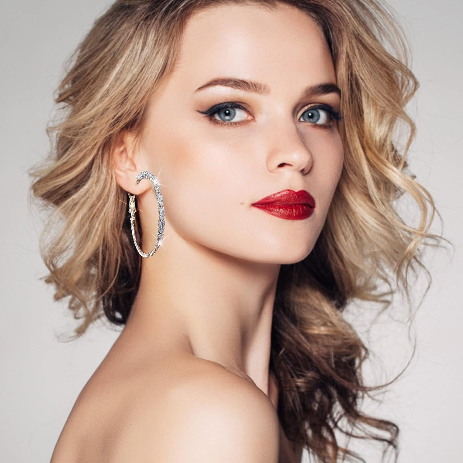 Pendientes grandes con diamantes de imitación circulares finos y colgantes dorados y plateados, elegantes aretes de diamantes de imitación para boda