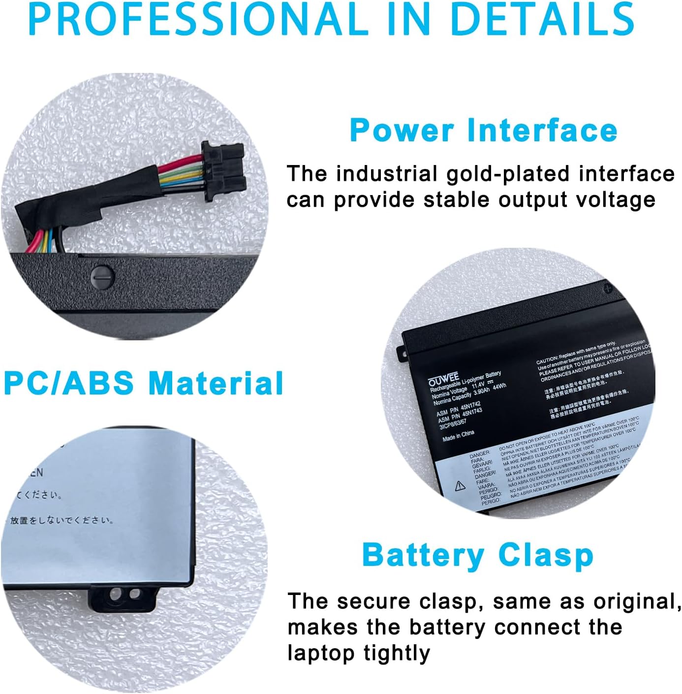OUWEE 45N1742 – Batería para portátil compatible con Lenovo ThinkPad T550 T550s T560 W550 W550s P50S Series Notebook 45N1740 45N1741 45N1743