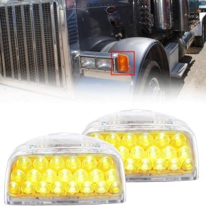 Señal de giro para Peterbilt, 31 luces LED triangulares ámbar Peterbilt con 3 cables de repuesto para Peterbilt 379 359 357 365 378 ámbar Ledlente Señal de giro para Peterbilt, 31 luces LED triangulares ámbar Peterbilt con 3 cables de repuesto para Peterbilt 379 359 357 365 378 ámbar Ledlente