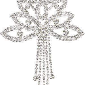 FINGERINSPIRE Apliques de borla de diamantes de imitación, cristales de costura, decoración de apliques de cristales plateados, apliques de FINGERINSPIRE Apliques de borla de diamantes de imitación, cristales de costura, decoración de apliques de cristales plateados, apliques de