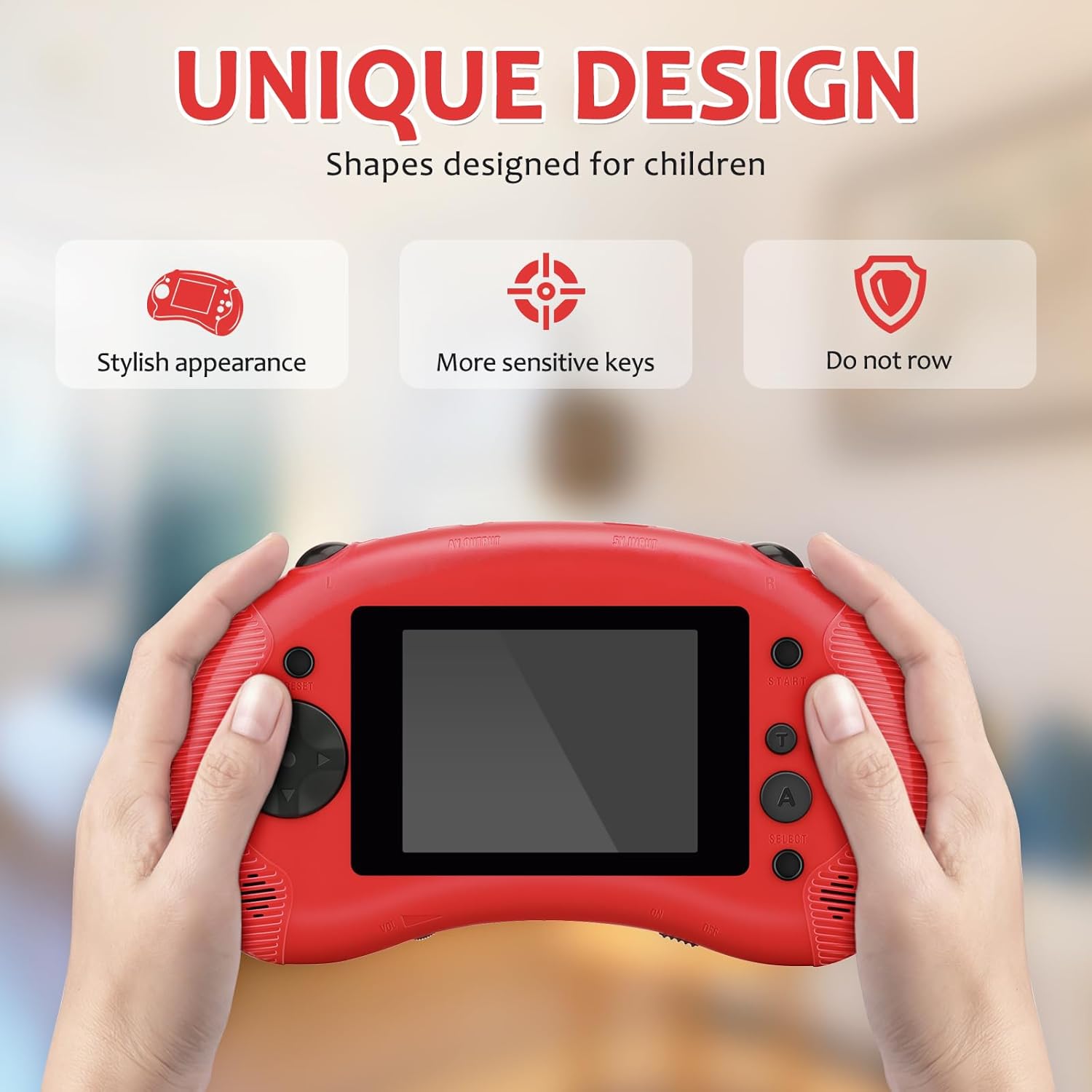 Juegos portátiles de mano para niños, juego de pantalla de 3.2 pulgadas, salida de TV, sistema de reproductor de juegos con vibración arcade,