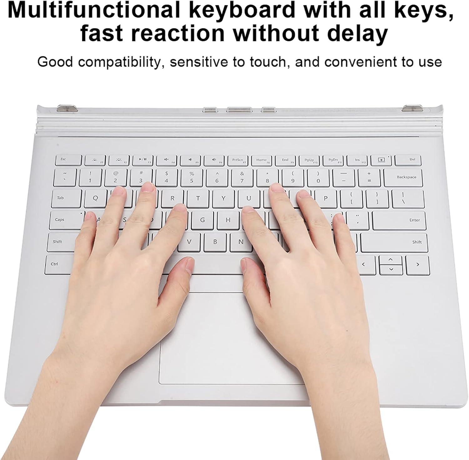 Fydun para Surface Book, teclado de reemplazo pc panel frontal 1 1704 1705 multifuncional plata para portátil portátil