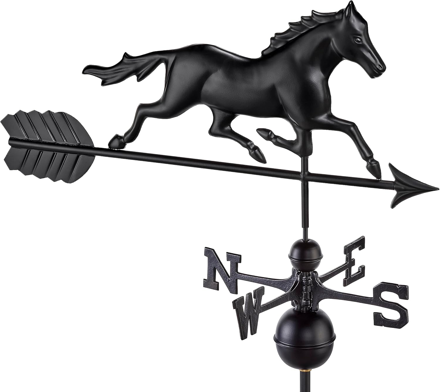 Modern Farmhouse-Inspired Trotting Horse Veleta de tamaño estándarmatrimonial – Acabado negro por Good Directions