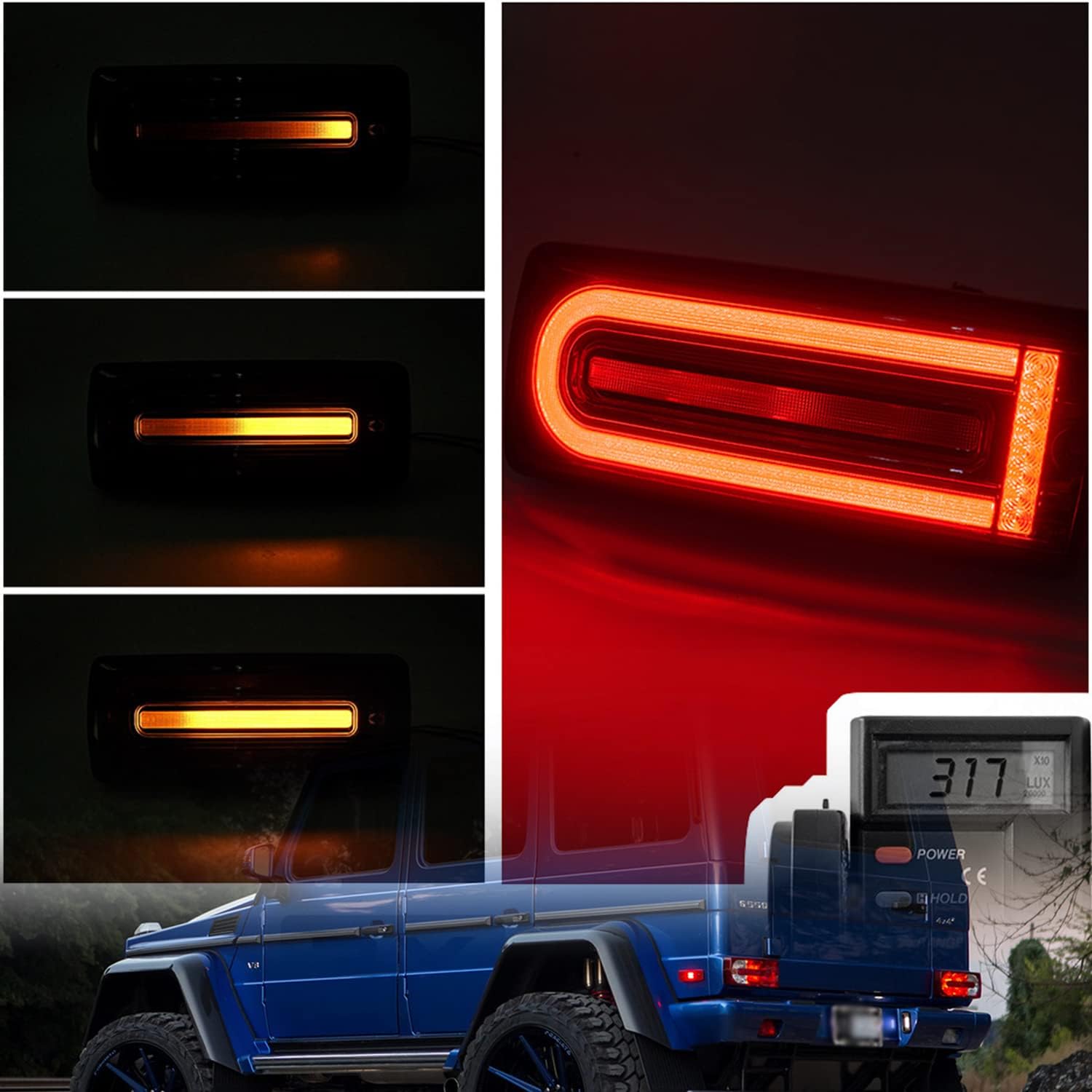 NSLUMO Luces traseras dinámicas LED estilo W463A W464 para Mercedes Clase G Benz G500 G550 G55 G63 AMG LED completo señal de giro secuencial