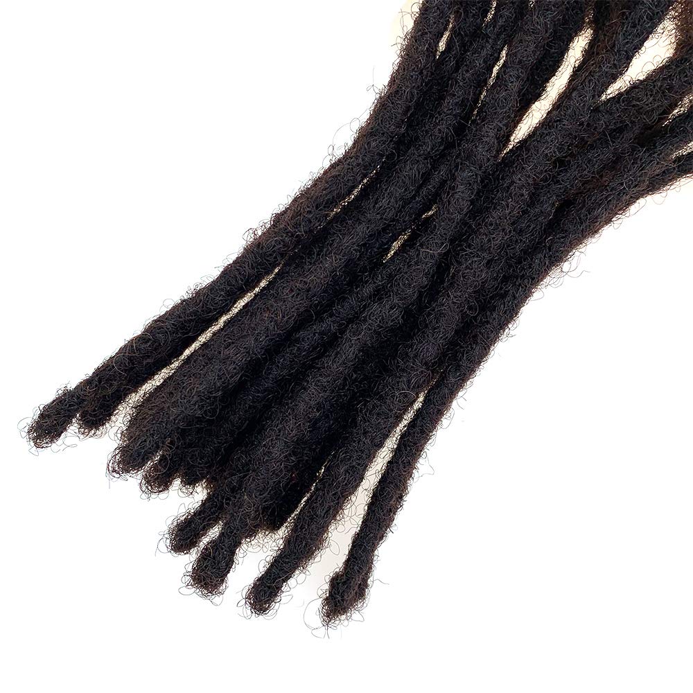 YONNA Extensiones de rastas de cabello humano Microlocks Sisterlocks 20Locs completamente hechas a mano (ancho 0.2 in) 8 pulgadas, marrón oscuro #2