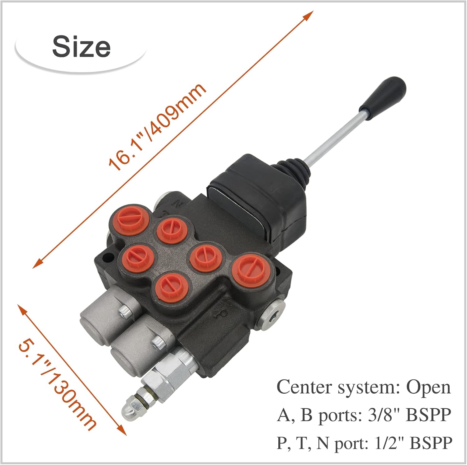 Carrete hidráulico de la válvula 2, válvula de control direccional hidráulica, 11GPM válvula de control de joystick hidráulico para cargadores de