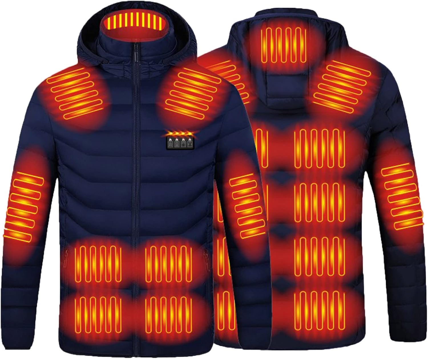 Chaqueta térmica para mujeres y hombres, abrigo de invierno cálido para invierno, abrigo de plumón recargable, chaqueta de calefacción USB, chaqueta