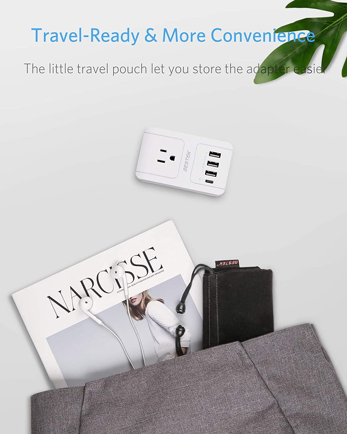 BESTEK Adaptador de viaje internacional, adaptador de viaje convertidor de 3000 W para secador de pelo, cargador de pared de viaje USB con enchufes