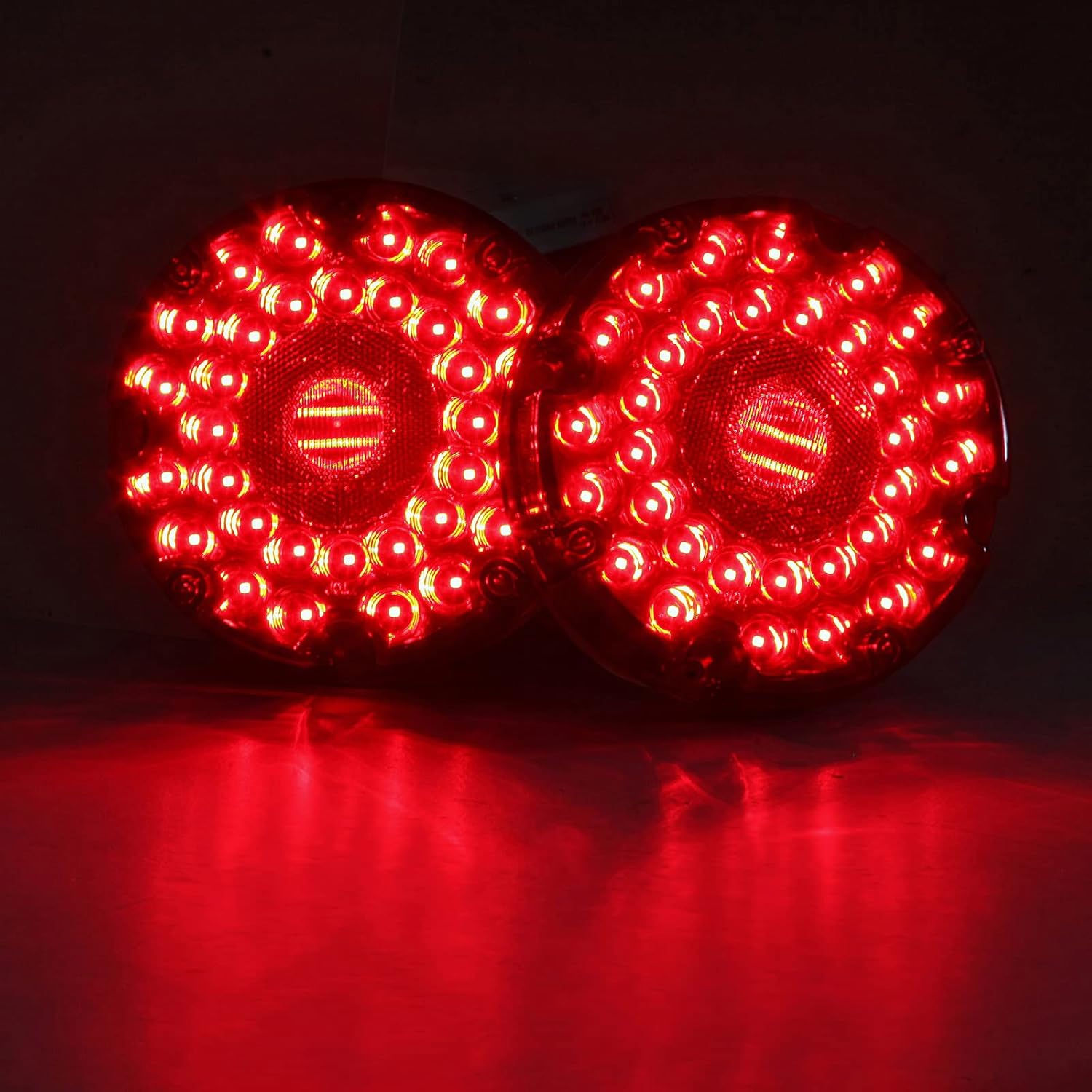 LIMICAR Luces de remolque redondas de 7 pulgadas, 36 luces LED rojas de tránsito, kit de luces LED para remolque, luz trasera de freno y giro con