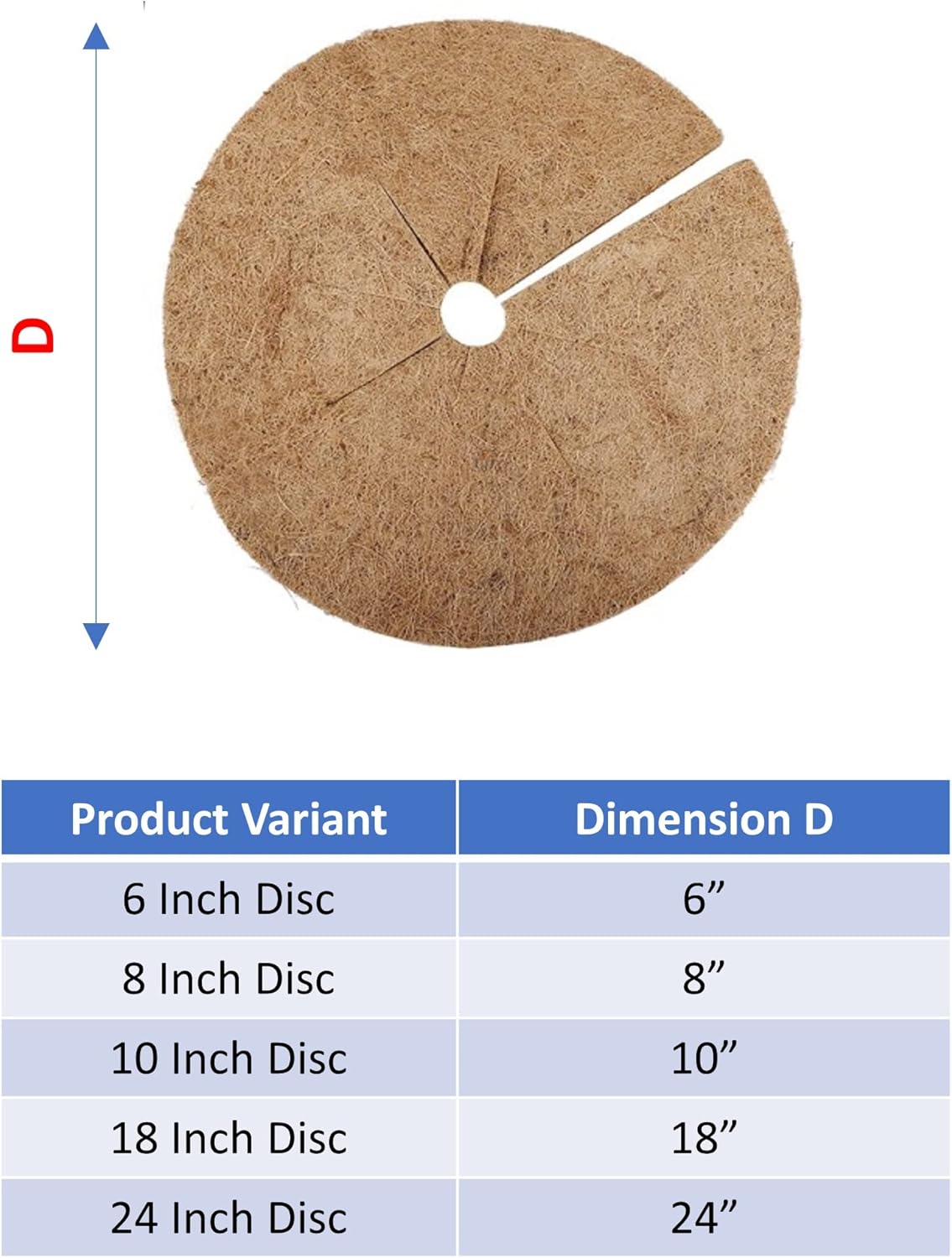 Deepthi Alfombrilla de mantillo de fibra de coco para plantas, cubierta para macetas, protectores de anillos de árbol, disco de fibra de coco,
