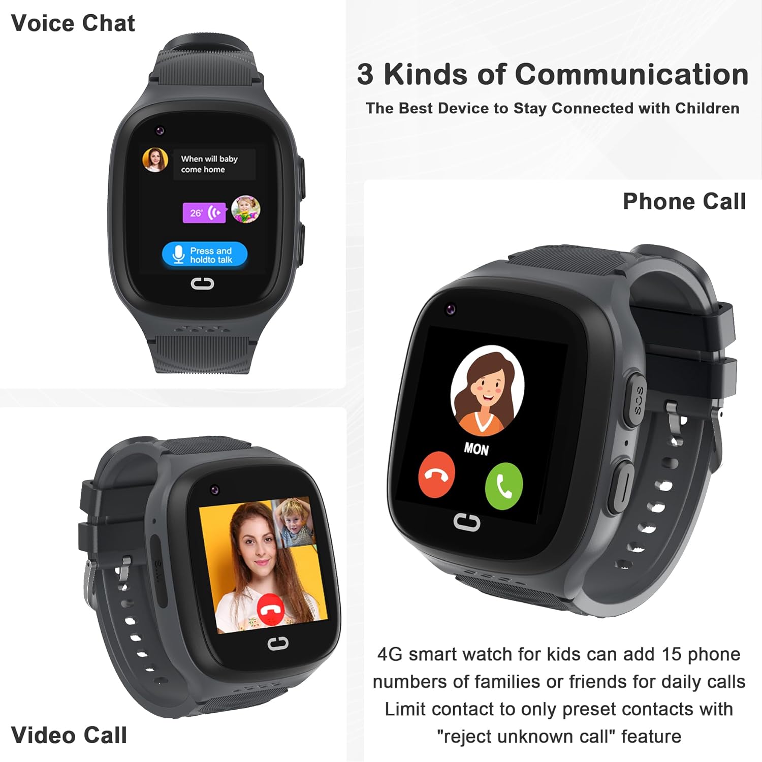 Reloj inteligente para niños, relojes inteligentes para niños y niñas con pantalla táctil HD de 16 juegos, reproductor de música, cámara, reloj