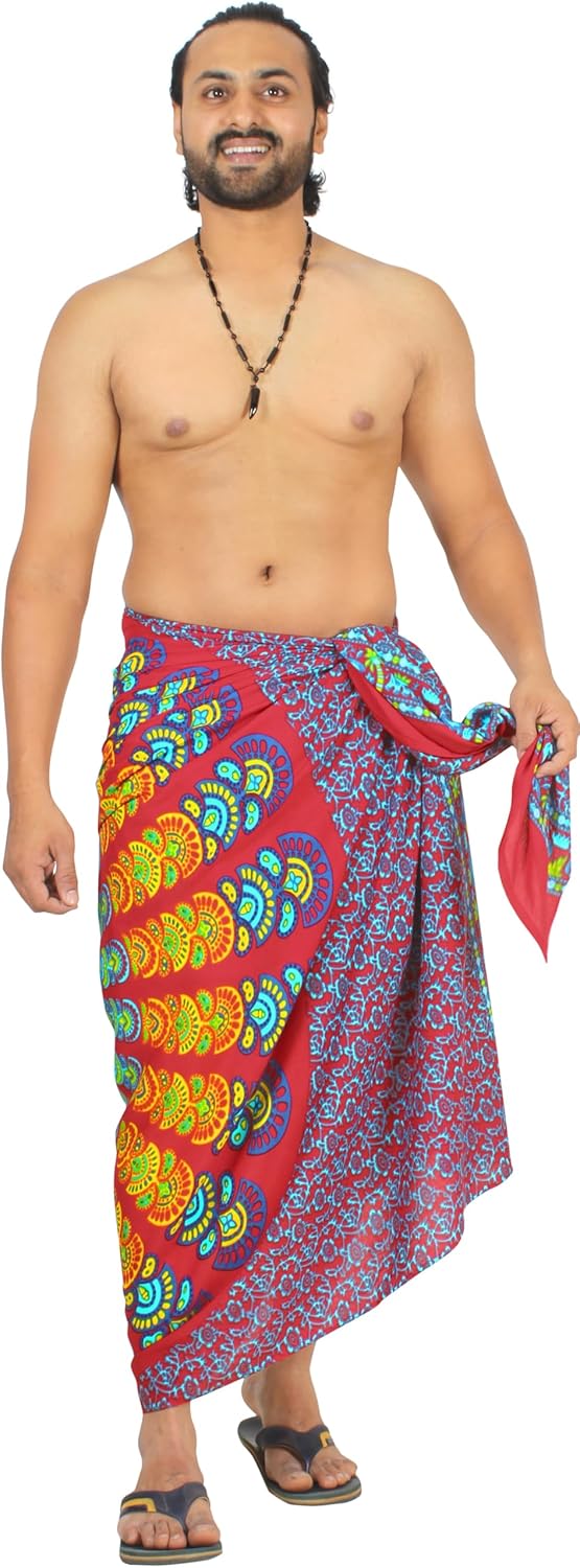 LA LEELA Men’s Sarong Beach Swim Cover Up Wraps