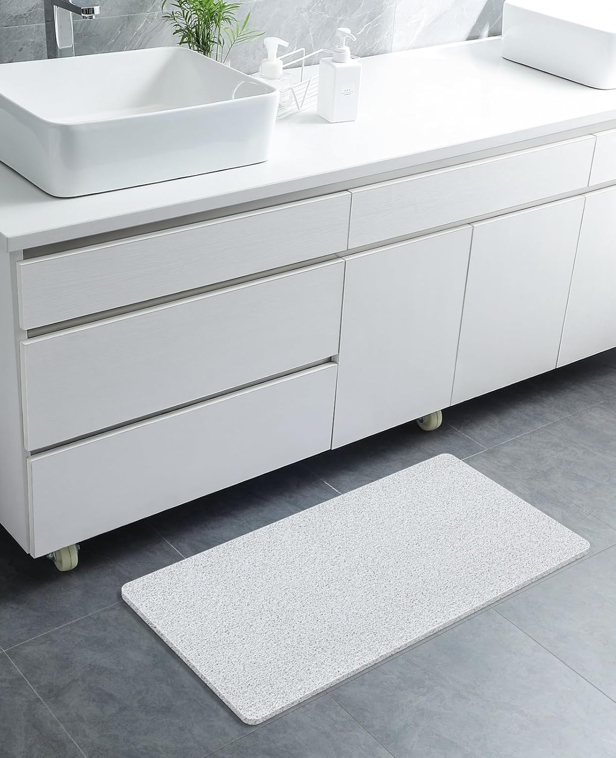 OTHWAY Tapetes de lufa para ducha, antideslizante y textura suave, tapete de baño de 31.5 x 16 pulgadas con drenaje, libre de ftalatos, secado