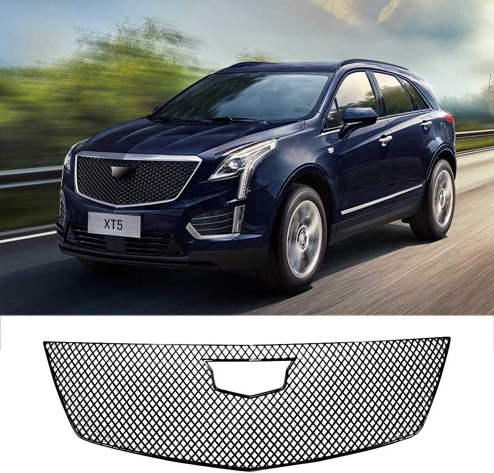 YOUNGERCAR Cubierta de rejilla para Cadillac XT5 2017-2022 Accesorios ABS pintado negro brillante malla frontal protector de parrilla