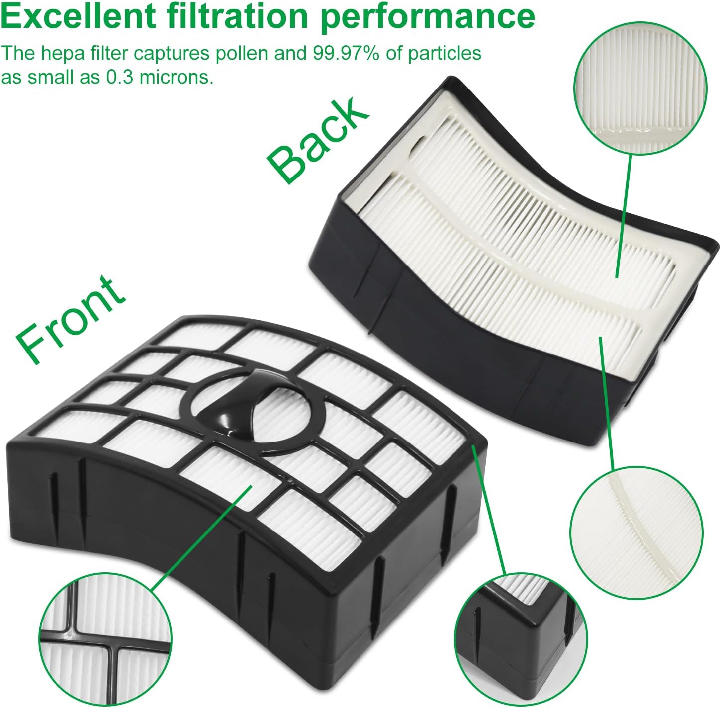 NV752 AZ1002 – Filtros de vacío para Shark Rotator Powered Lift-Away AZ1002 NV650 NV650W NV651 NV652 NV750 NV750W NV751 NV752 AX950 AX951 AX952, 2