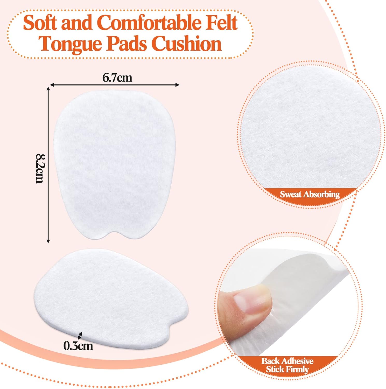 9 pares de almohadillas de fieltro para lengua para zapatos, almohadillas adhesivas para lengua para zapatos, almohadillas antideslizantes para